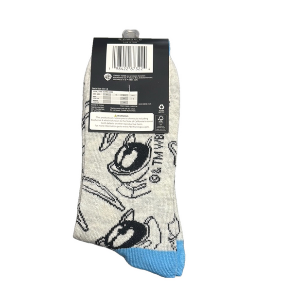 3/$18 Looney Tunes Bugs Bunny Casual Crew Socks NWT - Picture 2 of 2
